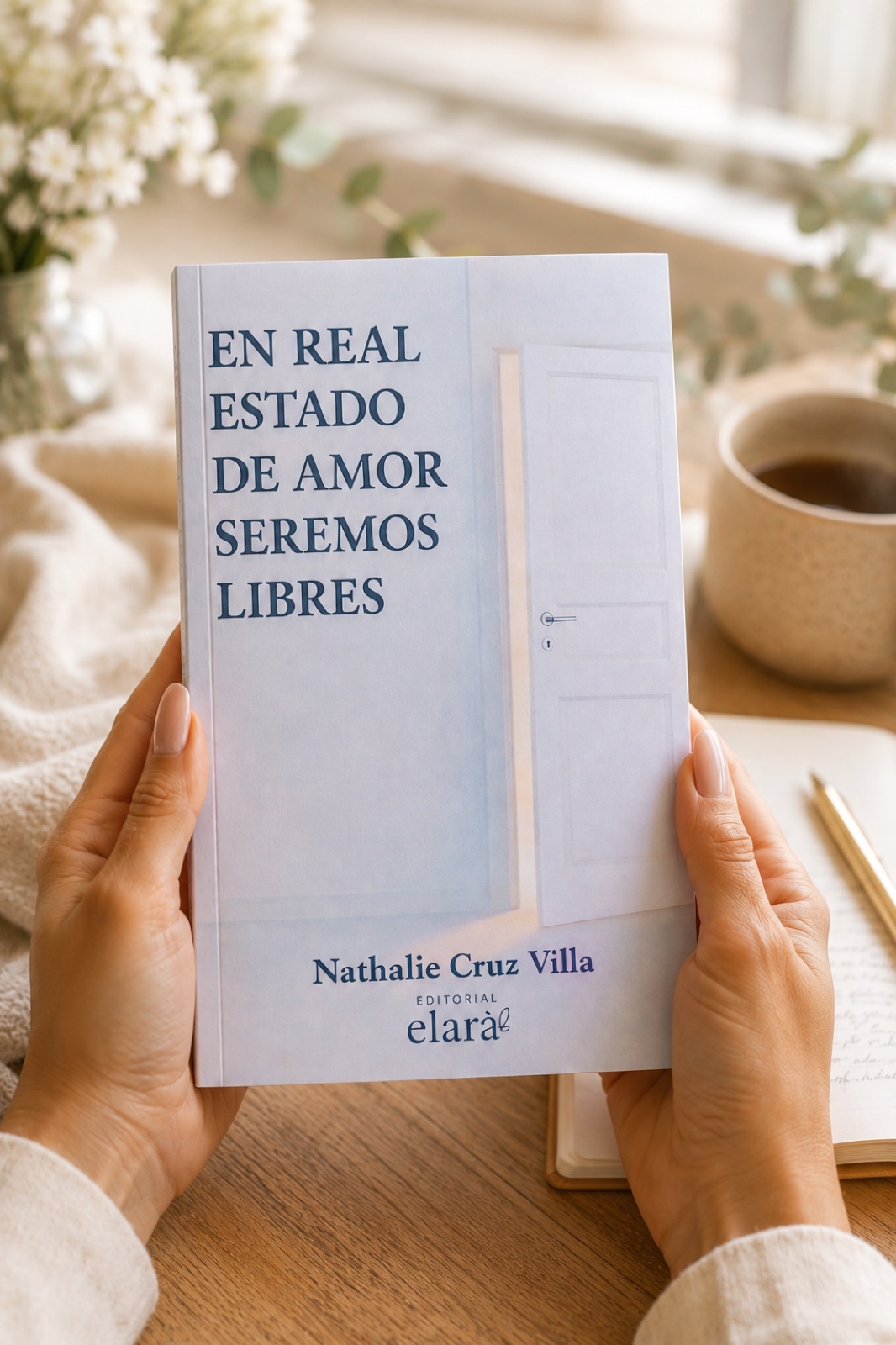 En Real Estado de Amor Seremos Libres — libro en manos
