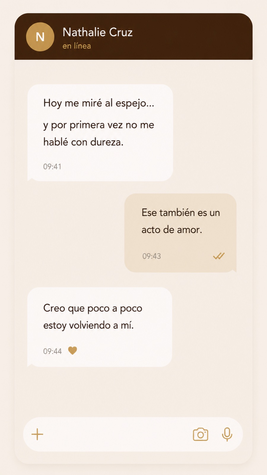 Testimonio en conversación de WhatsApp
